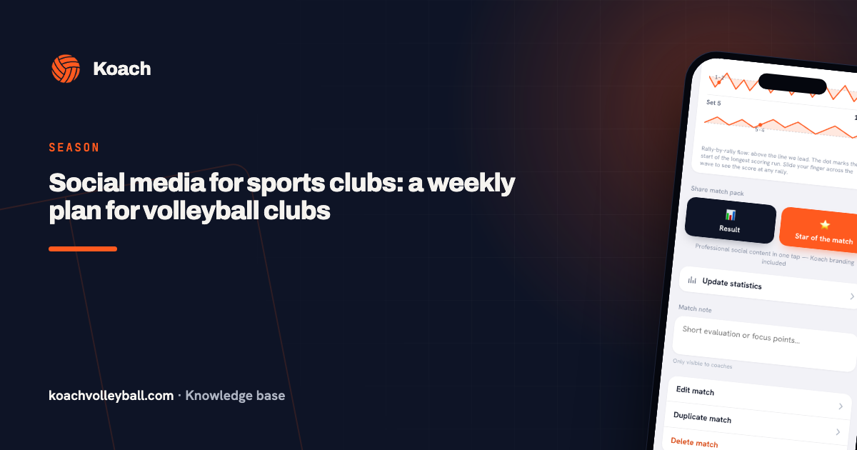 Social media for sports clubs: a weekly plan for volleyball clubs