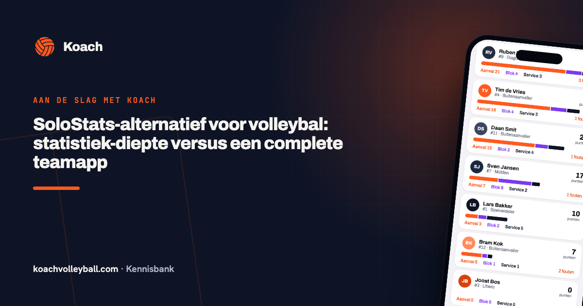 Wedstrijdscores en statistieken in de Koach-app als alternatief voor SoloStats
