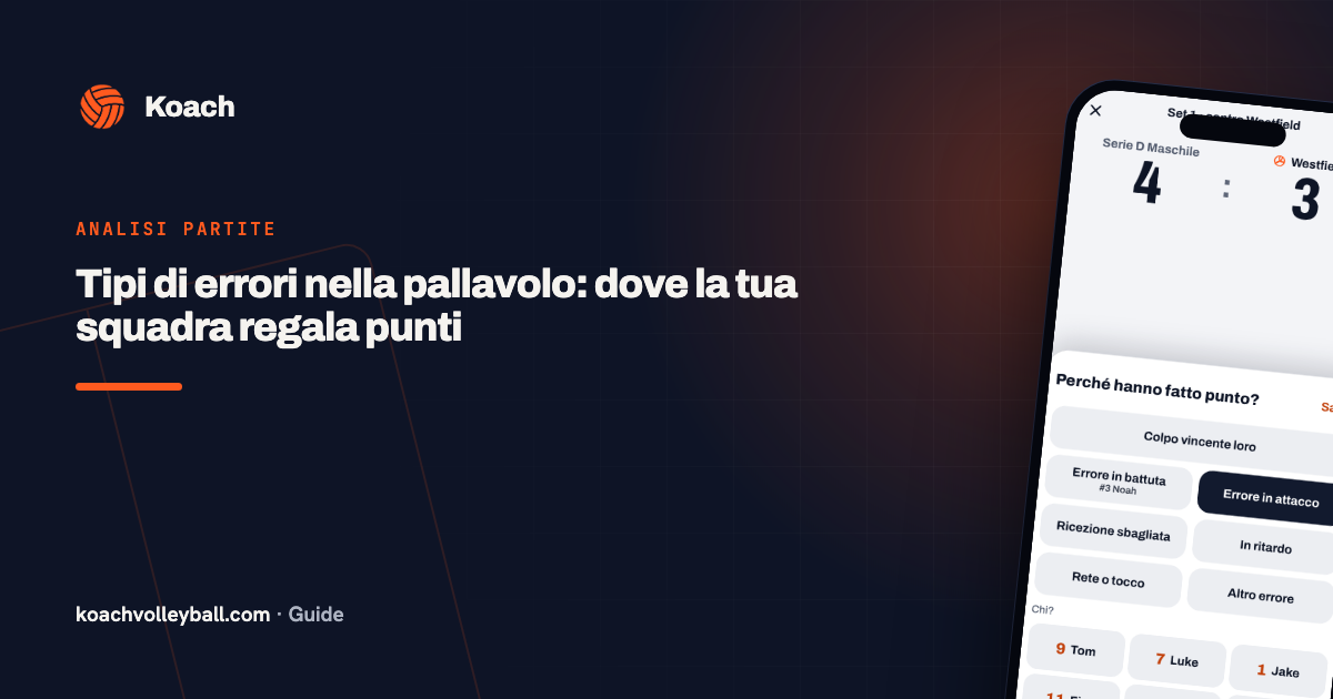 Tipi di errori nella pallavolo: dove la tua squadra regala punti