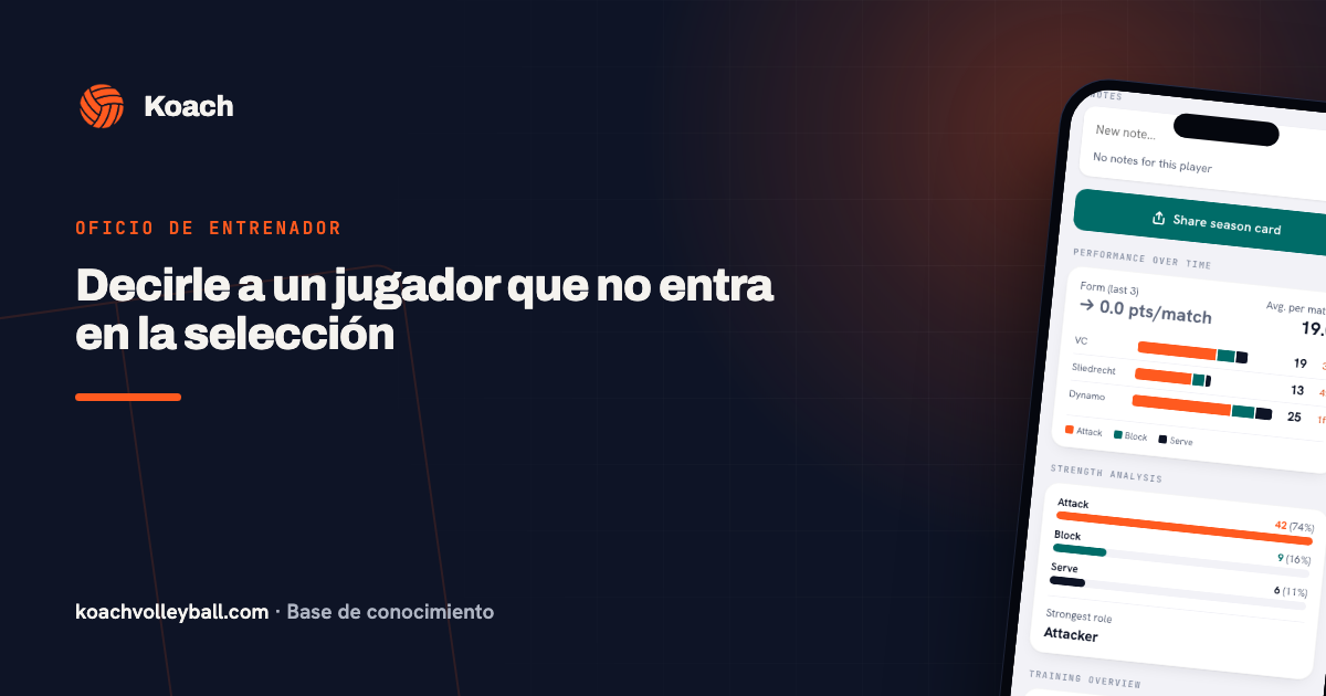Decirle a un jugador que no entra en la selección