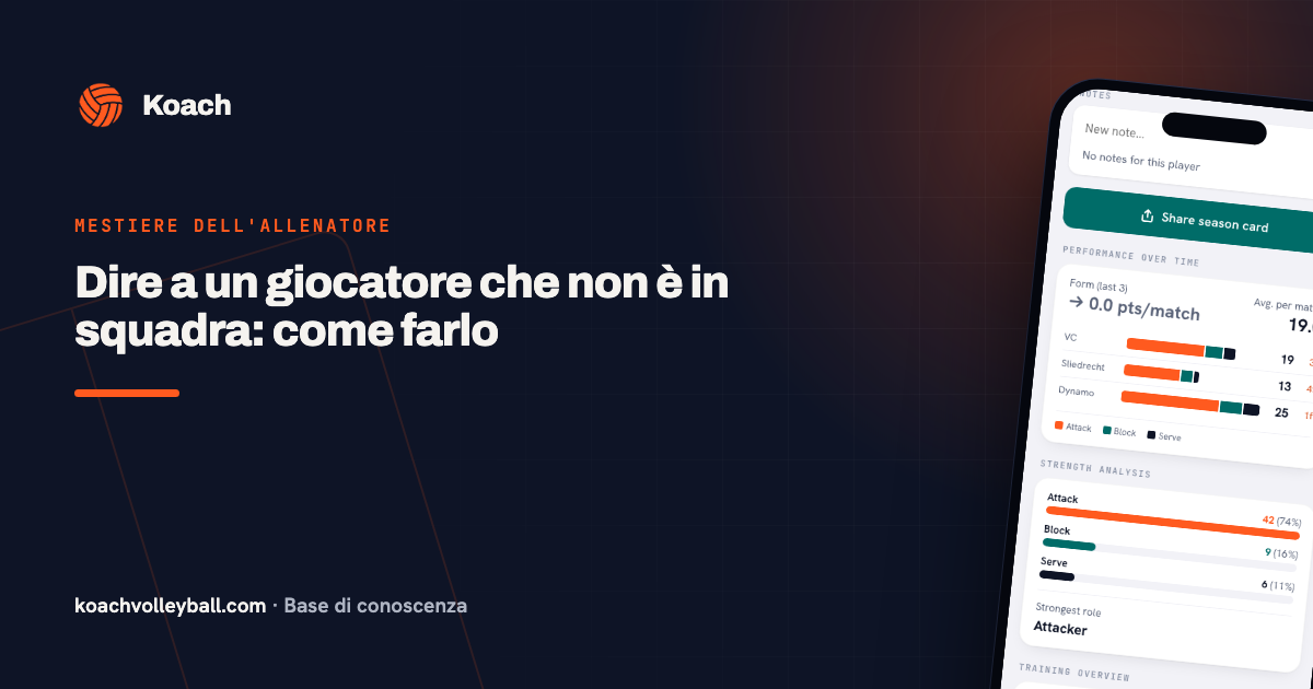 Dire a un giocatore che non è in squadra: come farlo