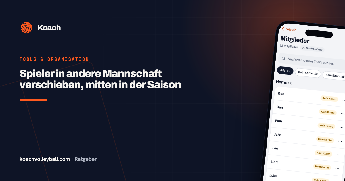 Spieler in andere Mannschaft verschieben, mitten in der Saison