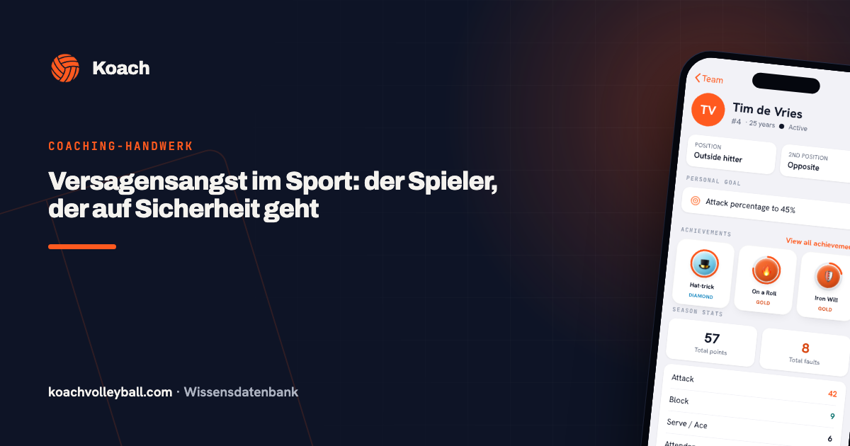 Versagensangst im Sport: der Spieler, der auf Sicherheit geht