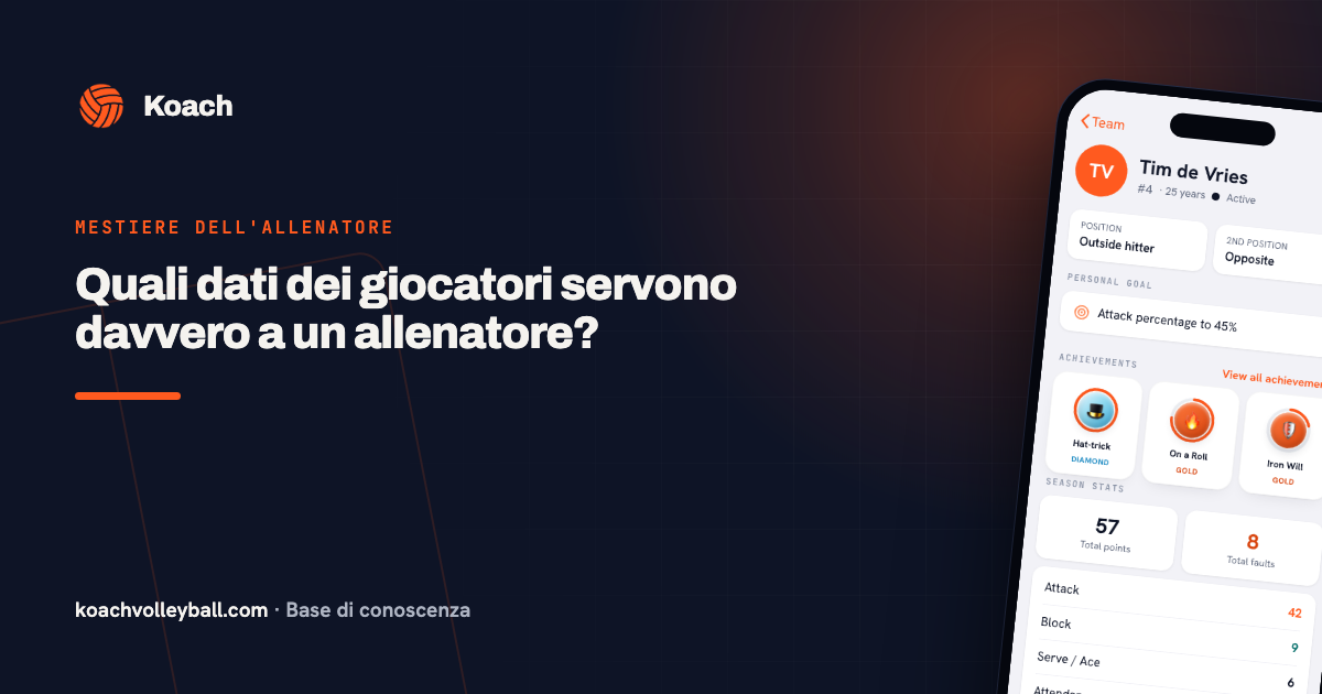 Quali dati dei giocatori servono davvero a un allenatore?