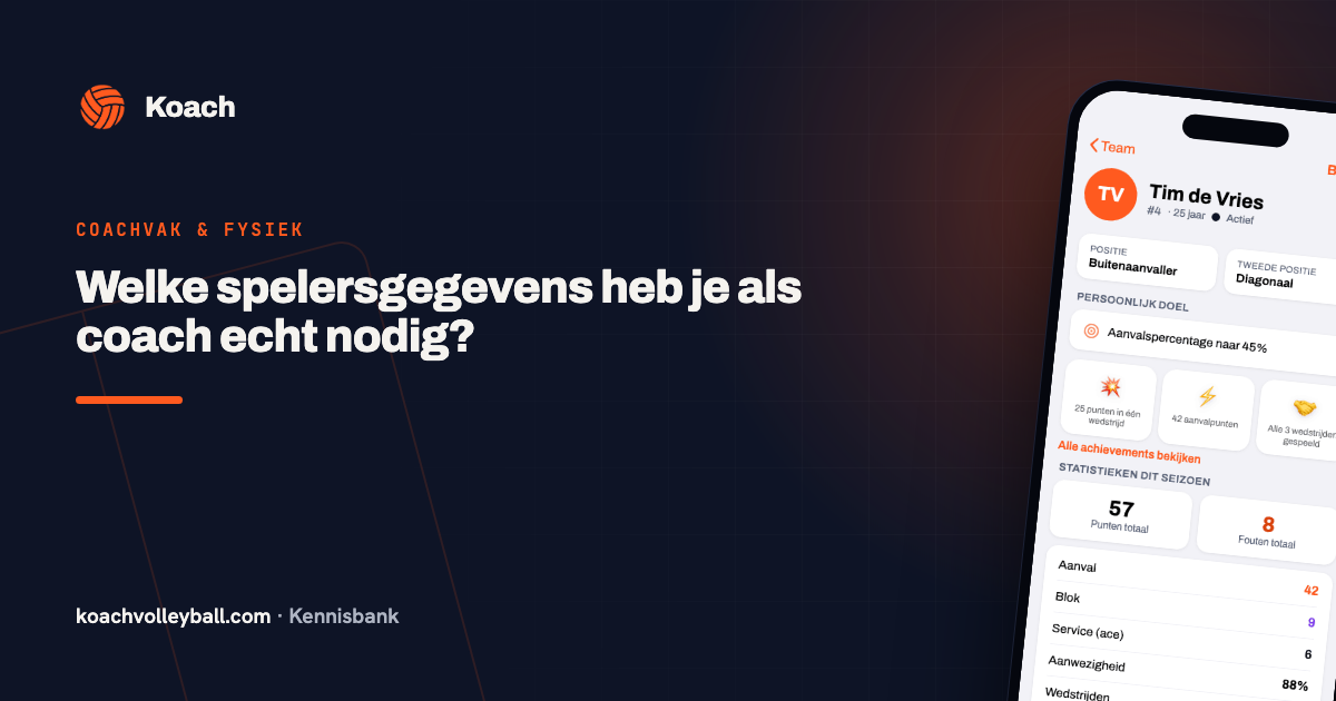 Spelersprofiel met contactgegevens, positie en aantekeningen van de coach