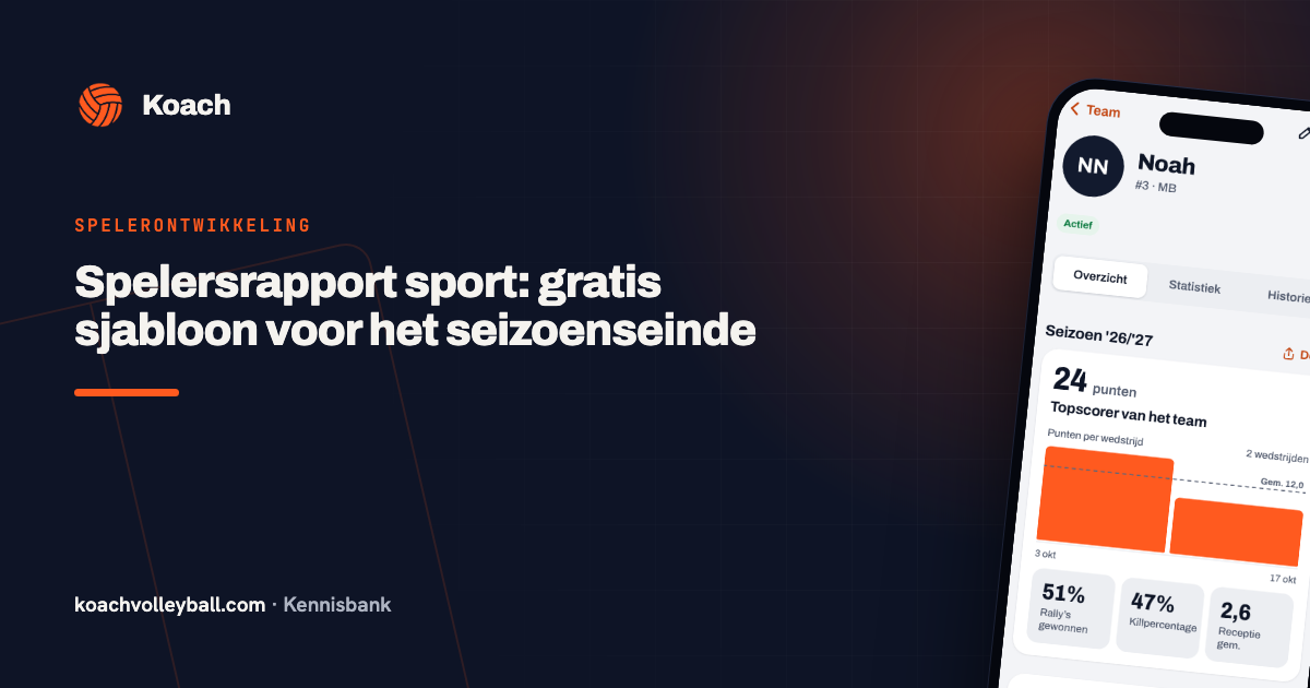 Spelersrapport sport: gratis sjabloon voor het seizoenseinde