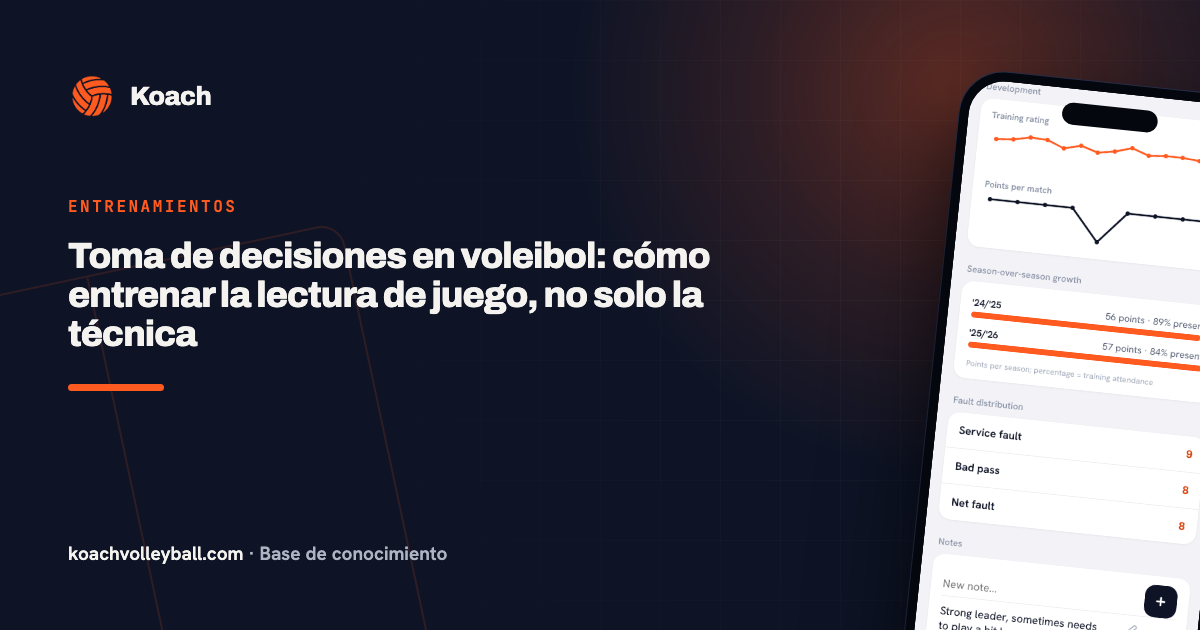 Toma de decisiones en voleibol: cómo entrenar la lectura de juego, no solo la técnica