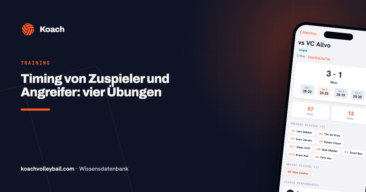Timing von Zuspieler und Angreifer: vier Übungen