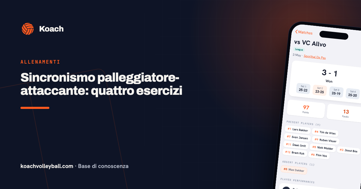 Sincronismo palleggiatore-attaccante: quattro esercizi