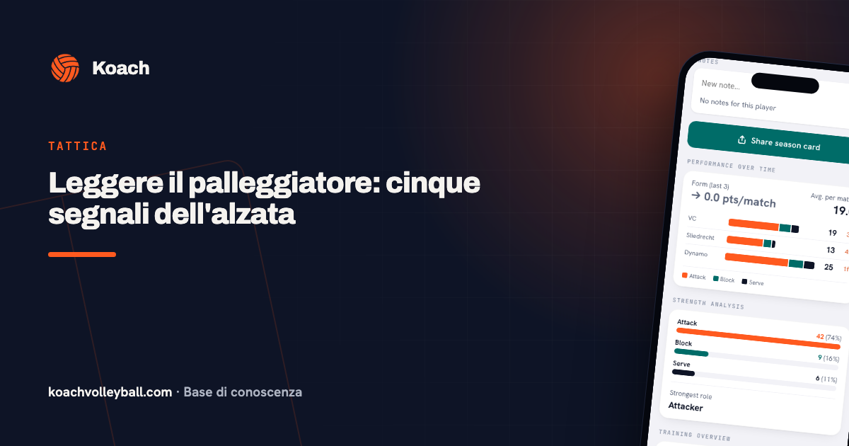 Leggere il palleggiatore: cinque segnali dell'alzata