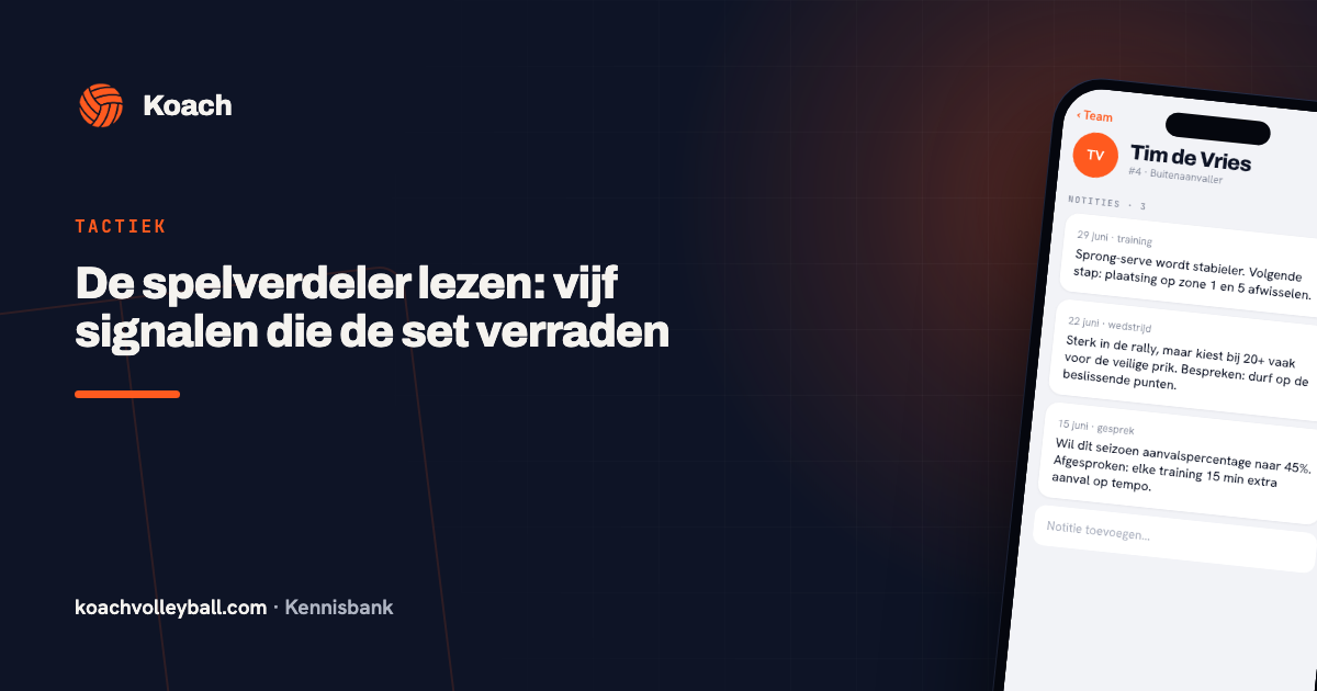 Notities over een tegenstander in de Koach-app