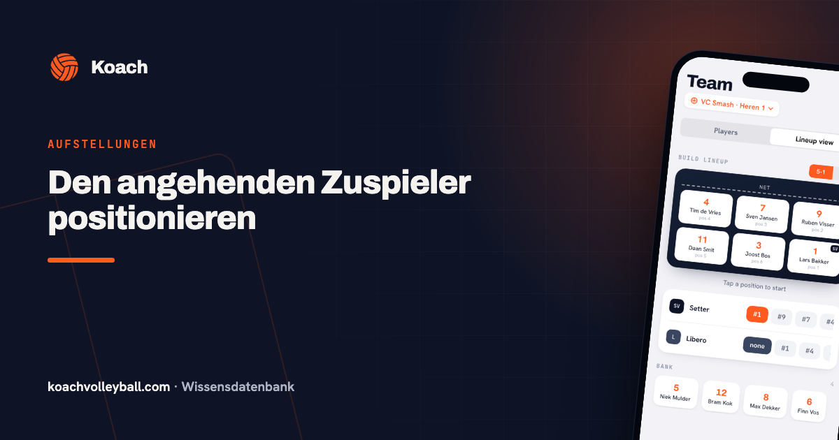 Setterkeuze en positionering in de opstelling van de Koach-app