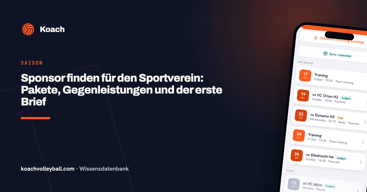 Sponsor finden für den Sportverein: Pakete, Gegenleistungen und der erste Brief