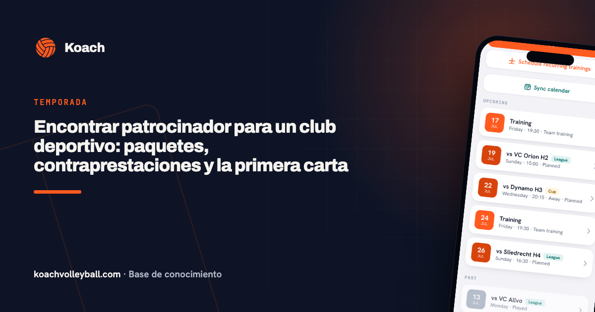 Encontrar patrocinador para un club deportivo: paquetes, contraprestaciones y la primera carta