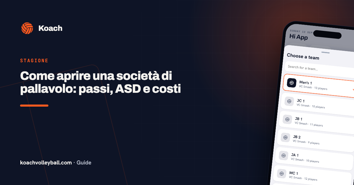 Come aprire una società di pallavolo: passi, ASD e costi