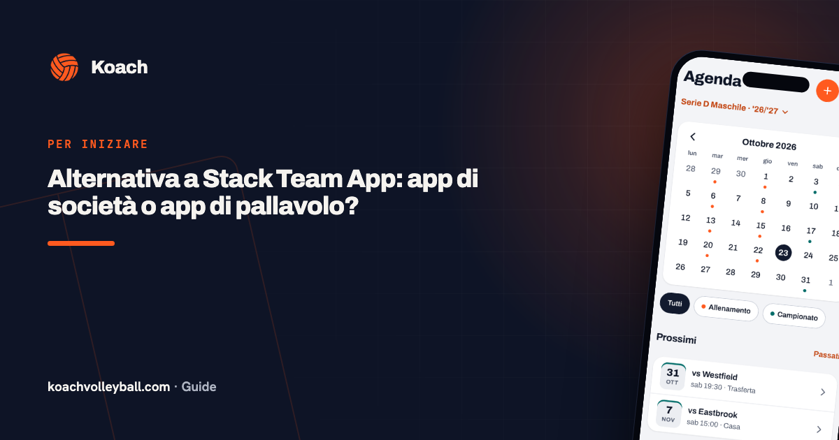 Alternativa a Stack Team App: app di società o app di pallavolo?