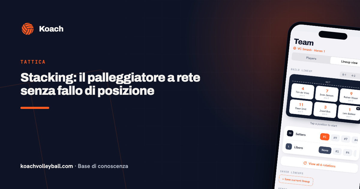 Stacking: il palleggiatore a rete senza fallo di posizione