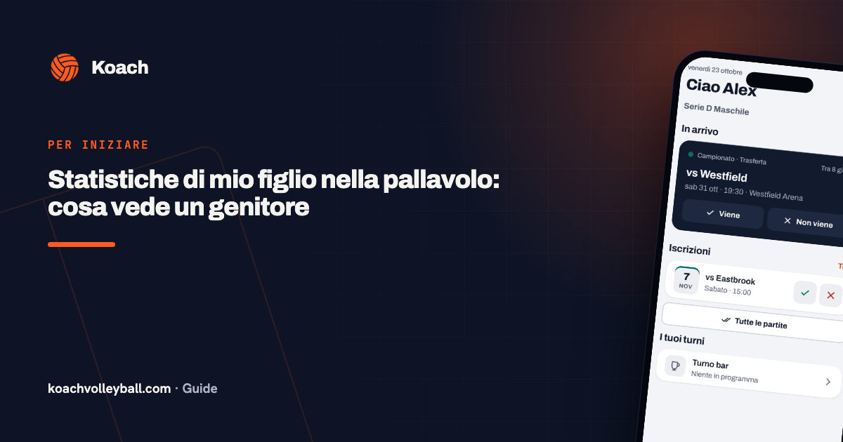 Statistiche di mio figlio nella pallavolo: cosa vede un genitore