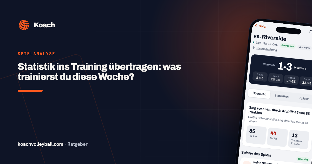 Statistik ins Training übertragen: was trainierst du diese Woche?