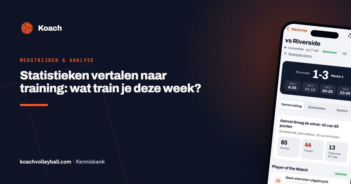 Statistieken vertalen naar training: wat train je deze week?