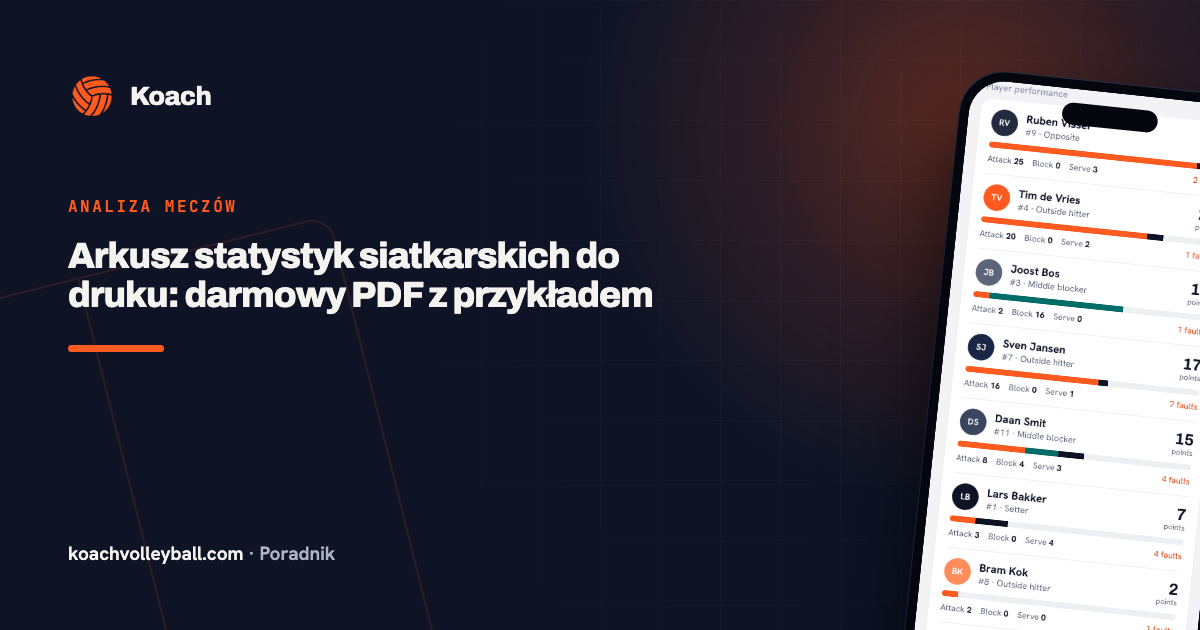 Arkusz statystyk siatkarskich do druku: darmowy PDF z przykładem