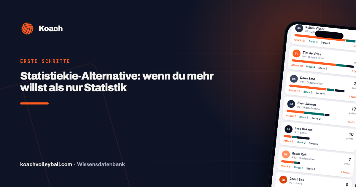 Statistieken plus teambeheer in de Koach-app