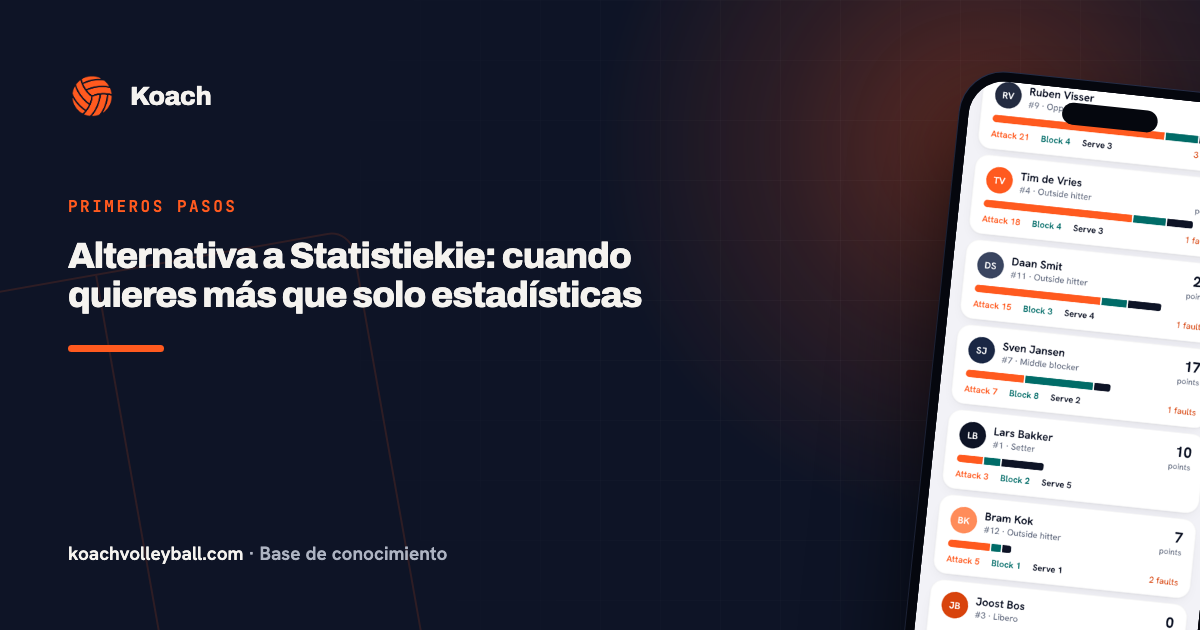 Statistieken plus teambeheer in de Koach-app