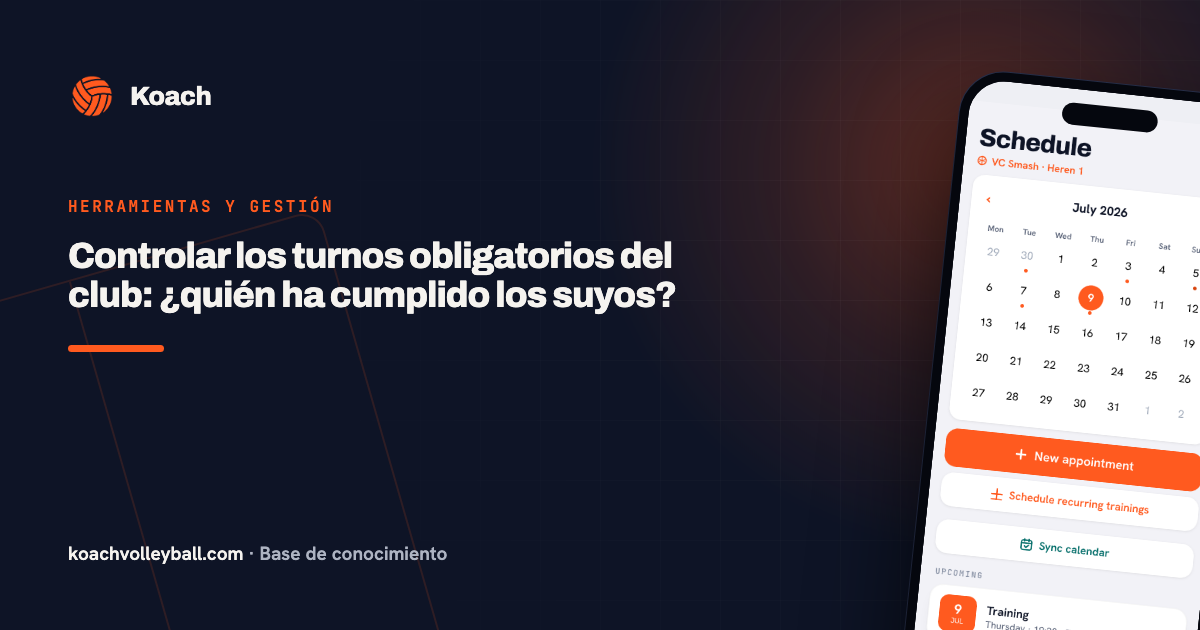 Controlar los turnos obligatorios del club: ¿quién ha cumplido los suyos?