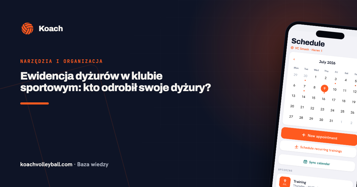 Ewidencja dyżurów w klubie sportowym: kto odrobił swoje dyżury?