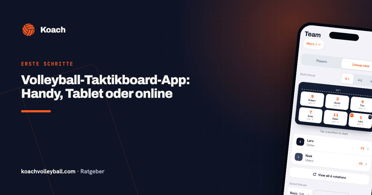 Volleyball-Taktikboard-App: Handy, Tablet oder online