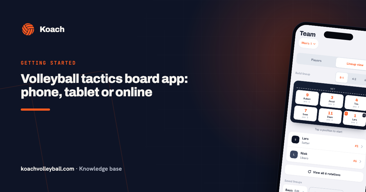 Volleyball tactics board app: phone, tablet or online