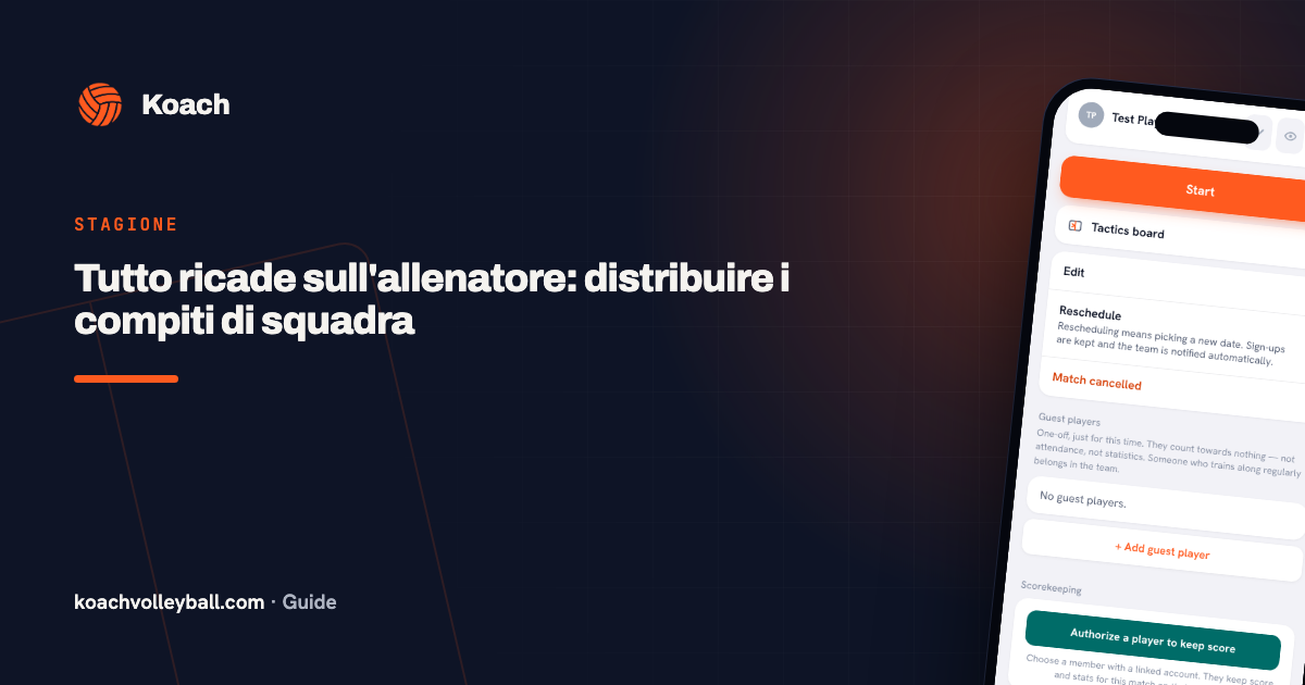 Tutto ricade sull'allenatore: distribuire i compiti di squadra