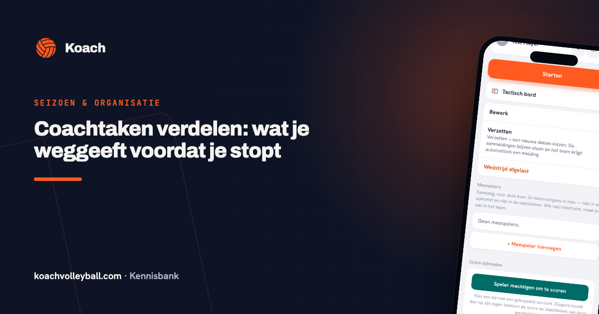 Het scherm waarin je iemand machtigt om de wedstrijd live te scoren in de Koach-app