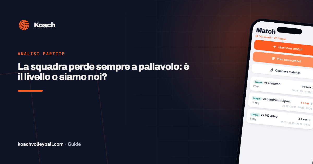 La squadra perde sempre a pallavolo: è il livello o siamo noi?