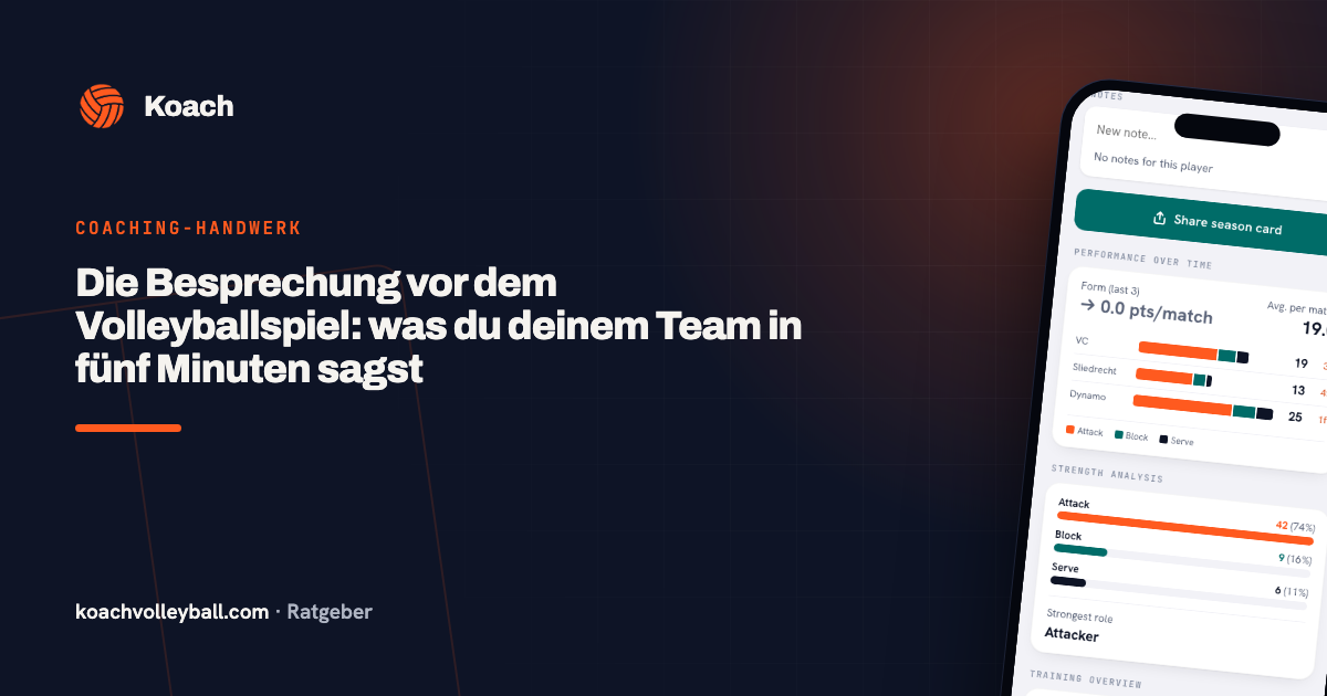 Die Besprechung vor dem Volleyballspiel: was du deinem Team in fünf Minuten sagst