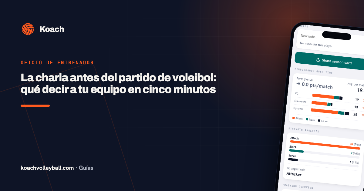 La charla antes del partido de voleibol: qué decir a tu equipo en cinco minutos