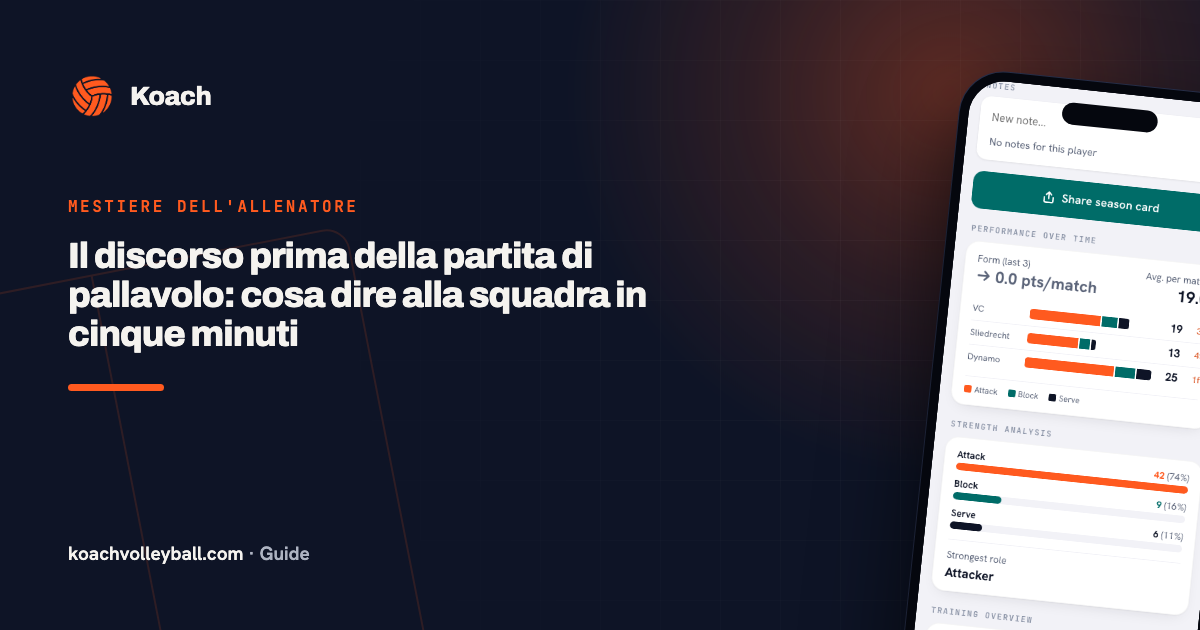 Il discorso prima della partita di pallavolo: cosa dire alla squadra in cinque minuti