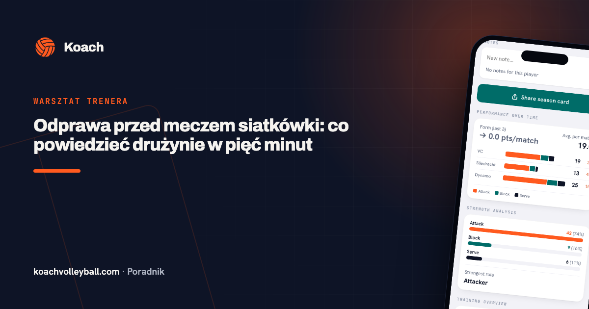 Odprawa przed meczem siatkówki: co powiedzieć drużynie w pięć minut