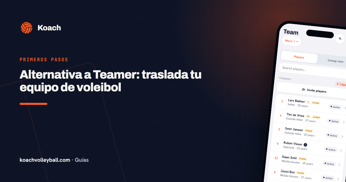 Alternativa a Teamer: traslada tu equipo de voleibol