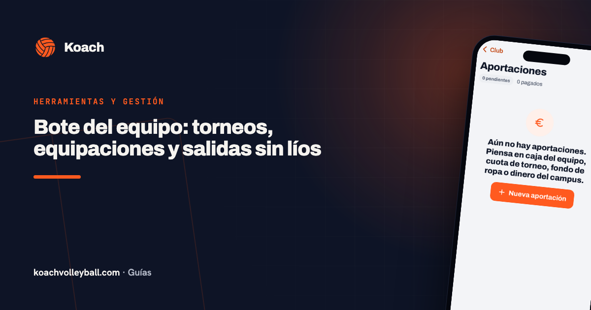 Bote del equipo: torneos, equipaciones y salidas sin líos