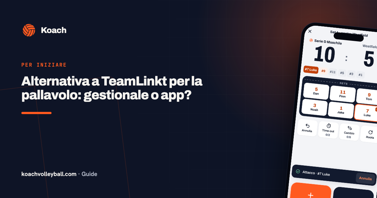 Alternativa a TeamLinkt per la pallavolo: gestionale o app?