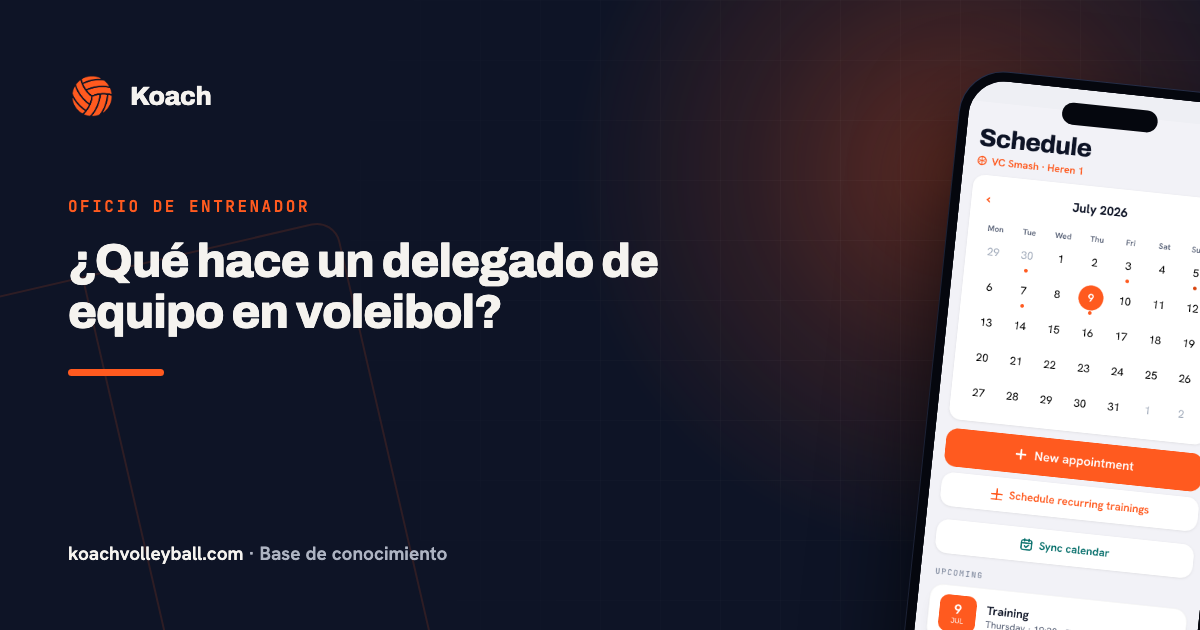¿Qué hace un delegado de equipo en voleibol?