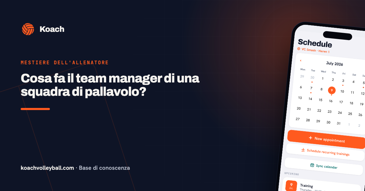 Cosa fa il team manager di una squadra di pallavolo?