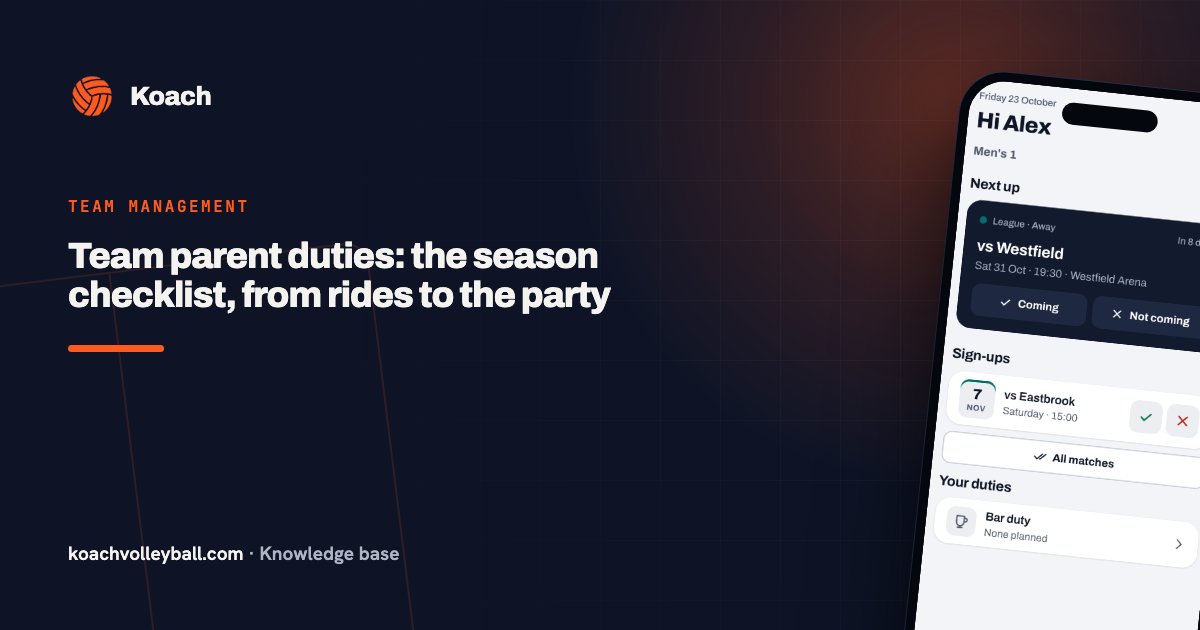 Team parent duties: the season checklist, from rides to the party
