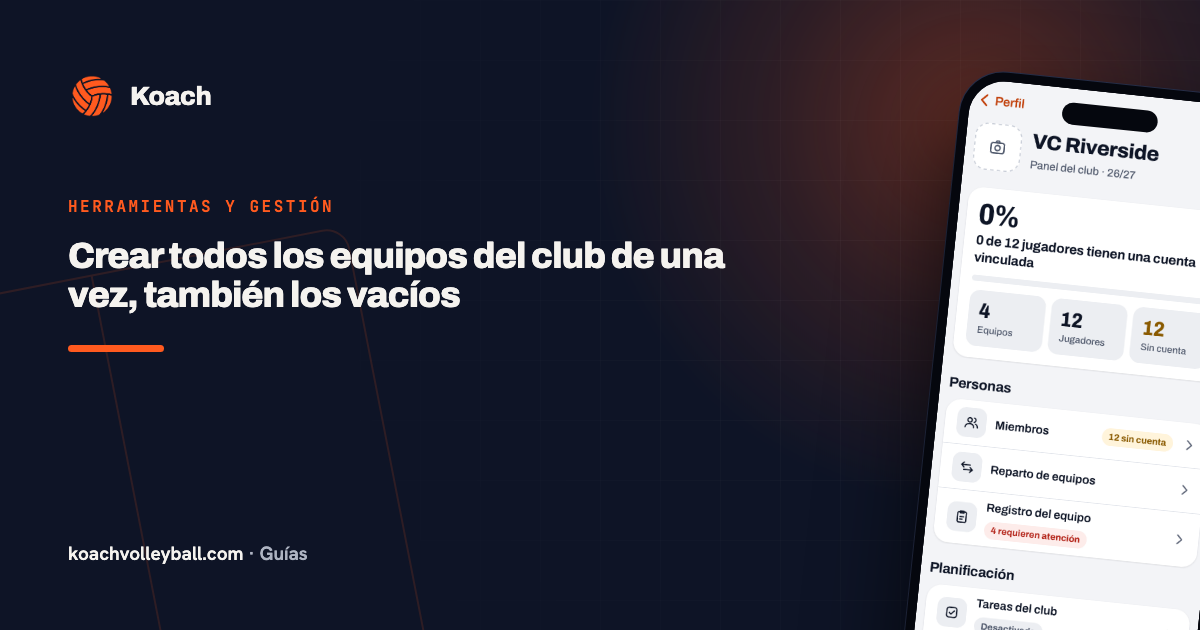 Crear todos los equipos del club de una vez, también los vacíos