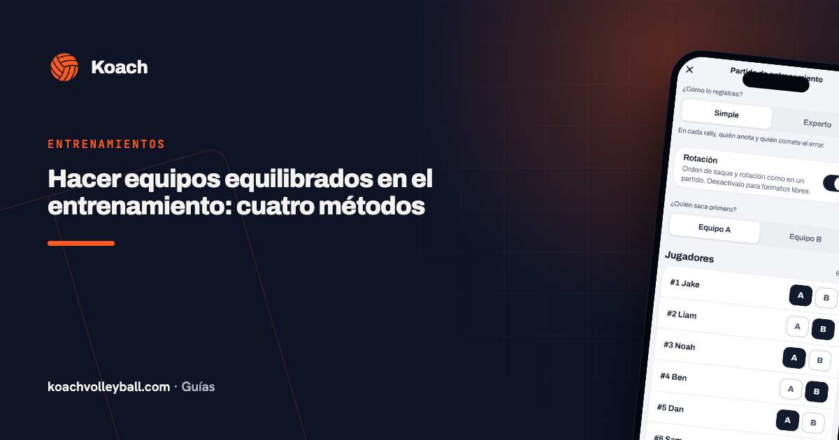 Hacer equipos equilibrados en el entrenamiento: cuatro métodos