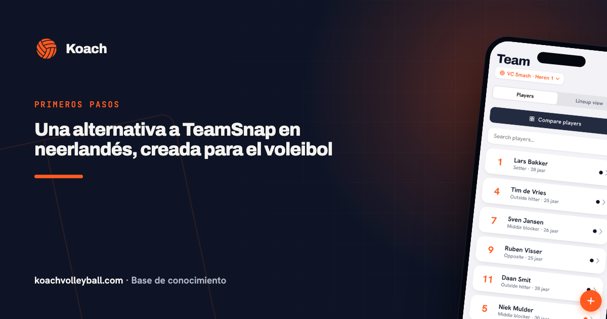 Teamoverzicht in de Nederlandstalige Koach-app