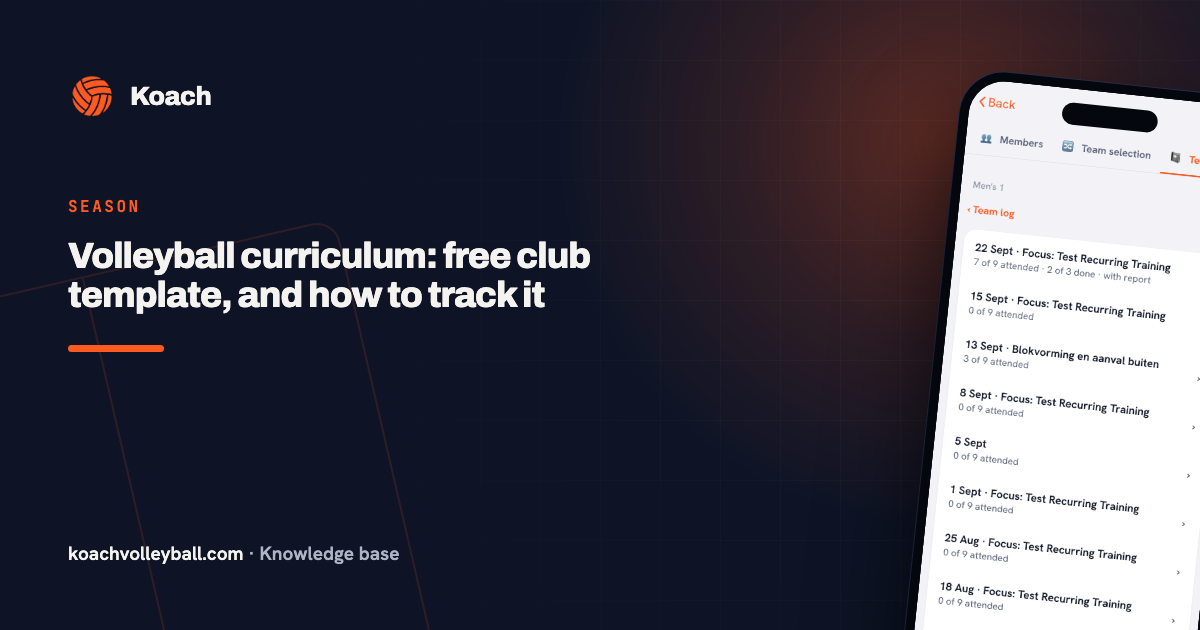 Volleyball curriculum: free club template, and how to track it