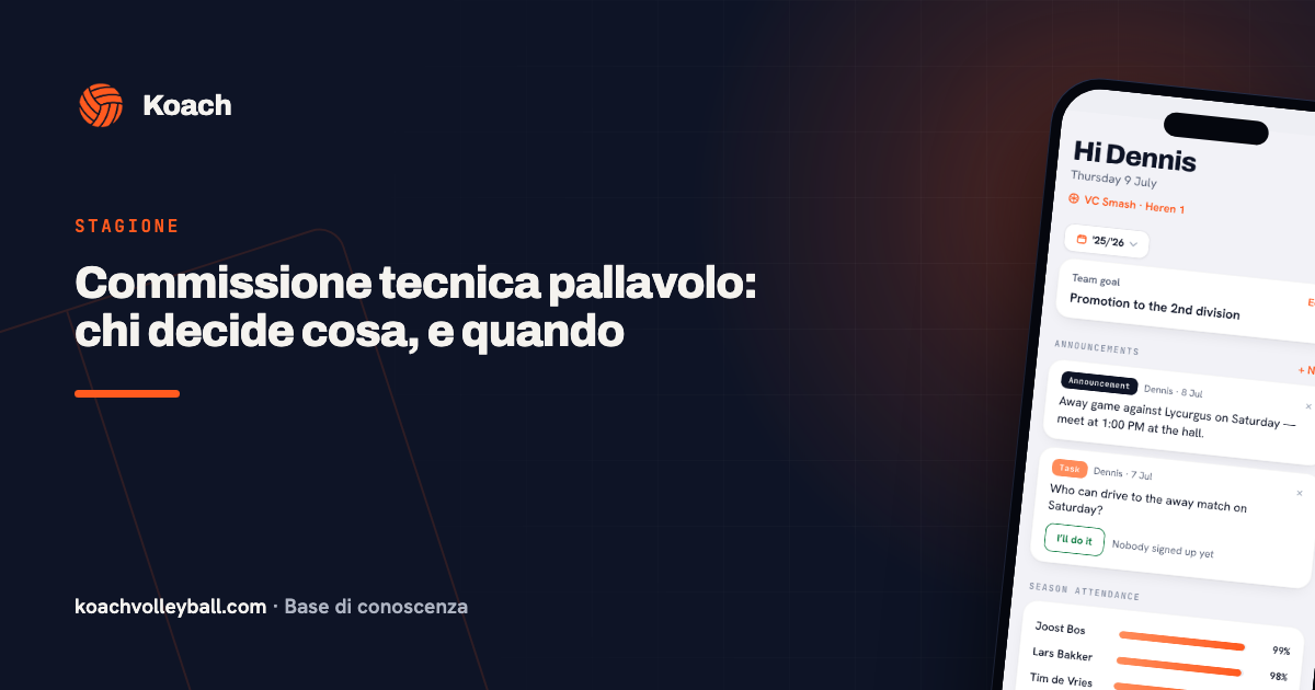 Commissione tecnica pallavolo: chi decide cosa, e quando