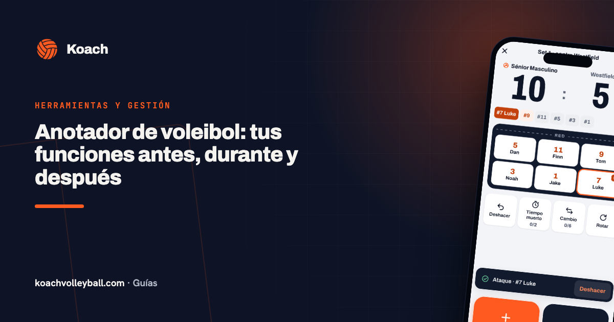 Anotador de voleibol: tus funciones antes, durante y después
